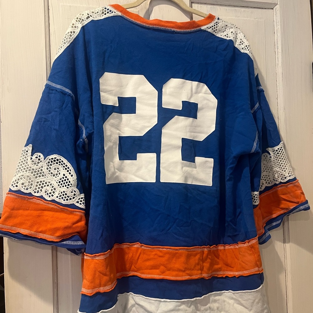 We The Free Orange and Blue Top - Picture 2 of 3